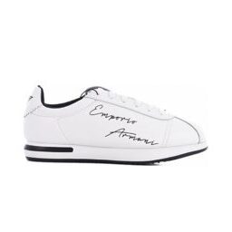 Weisse Sneaker Leder Emporio Armani