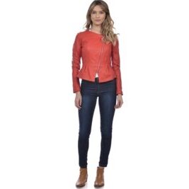 Rote Damen-Lederjacke Mangotti