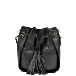 Schwarze Damen Handtasche aus Leder Carla Ferreri