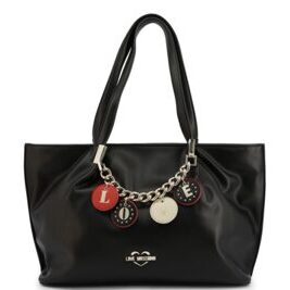 Schwarze Damen Handtasche Love Moschino mit,sichtbarem Logo