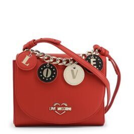 Rote Damen-Across-Body Handtasche mit sichtbarem Logo Love Moschino